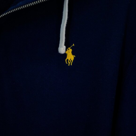 Polo Ralph Lauren Mens Navy Full-Zip Hoodie Sweatshirt - Picture 3 of 6